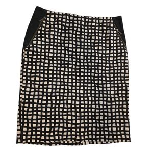 Chic Black and White Cocktail Pencil Skirt